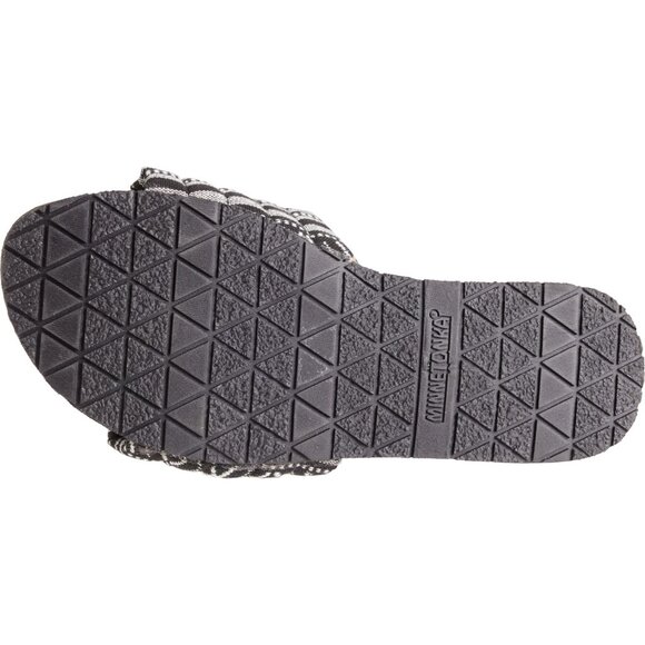 NEW Minnetonka Heidi Quilted Slide Sandals For Women Black Stripe 261s - Picture 5 of 5